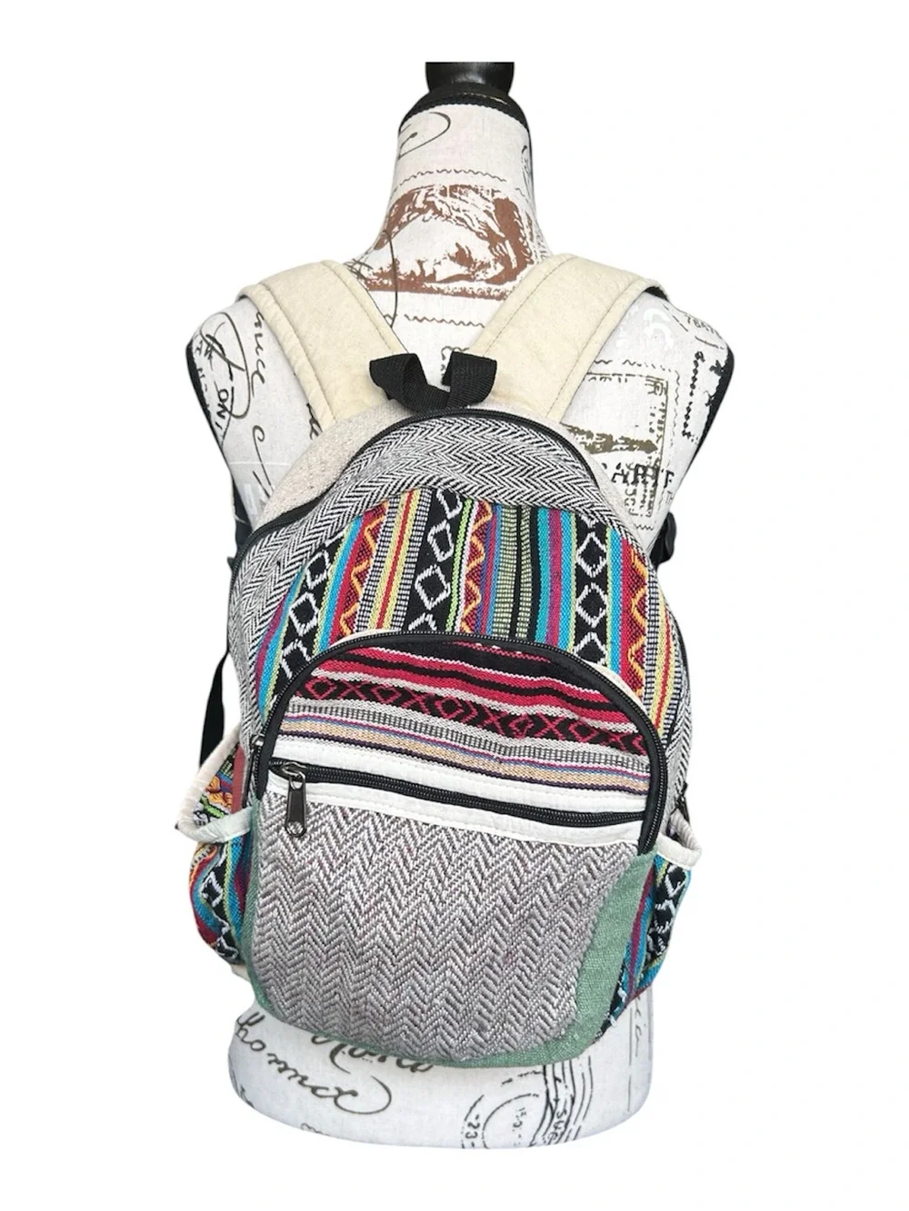 Rising International multi-colored Aztec like design small backpack
